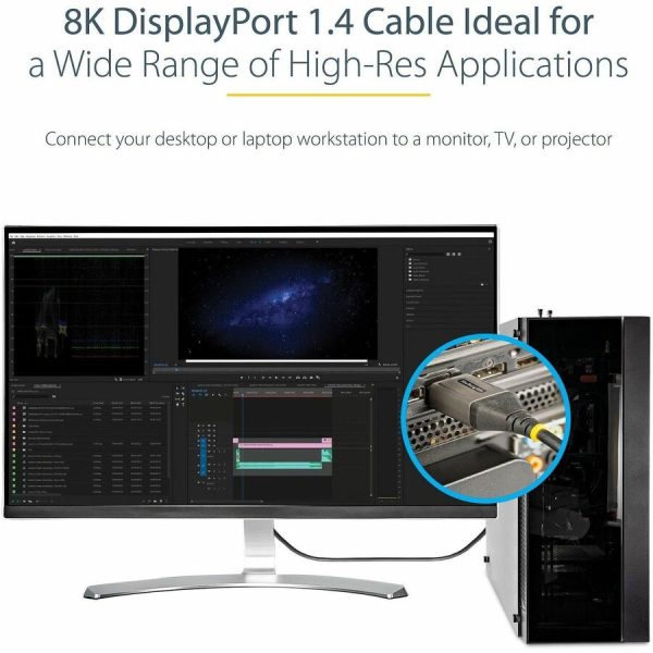 StarTech.com 1ft (30cm) DisplayPort 1.4 Cable, 8K 60Hz HDR10, UHD 4K 120Hz Video, DP to DP Monitor Cord, DP 1.4 Cable, M/M - Image 5