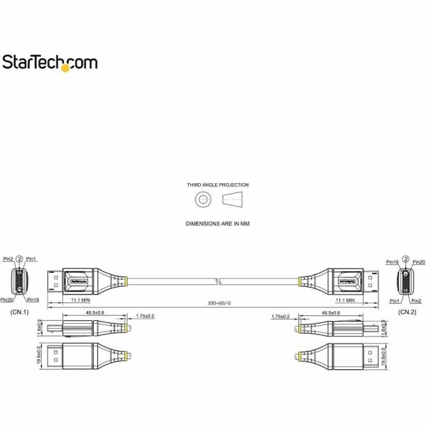 StarTech.com 1ft (30cm) DisplayPort 1.4 Cable, 8K 60Hz HDR10, UHD 4K 120Hz Video, DP to DP Monitor Cord, DP 1.4 Cable, M/M - Image 6
