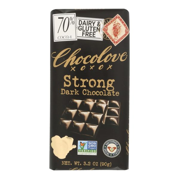 Chocolove Xoxox - Premium Chocolate Bar - Dark Chocolate - Strong - 3.2 oz Bars - Case of 12