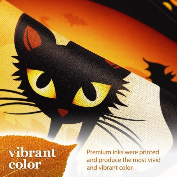 G128 Garden Flag Happy Halloween Black Cat and Ghosts | 12x18 Inch | Printed Blockout Polyester - Halloween Fall Decoration - Image 6