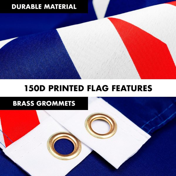 G128 Combo Pack: 6 Feet Tangle Free Spinning Flagpole (Black) Australia Australian Flag 3x5 ft Printed 150D Brass Grommets (Flag Included) Aluminum Flag Pole - Image 4