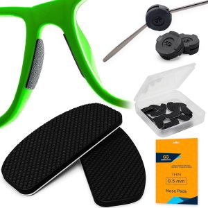 Eyeglass Nose Pads Anti Slip - Eye Glasses Nose Pad 0.5 mm - Silicone Nose Bridge Pads - Nose Grips Non Slip Piece - Sunglass Nose Pads Guards - (16 Pairs) 0.5mm x 7mm x 16mm