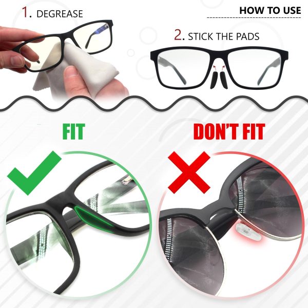 Eyeglass Nose Pads Anti Slip - Eye Glasses Nose Pad 0.5 mm - Silicone Nose Bridge Pads - Nose Grips Non Slip Piece - Sunglass Nose Pads Guards - (16 Pairs) 0.5mm x 7mm x 16mm - Image 5