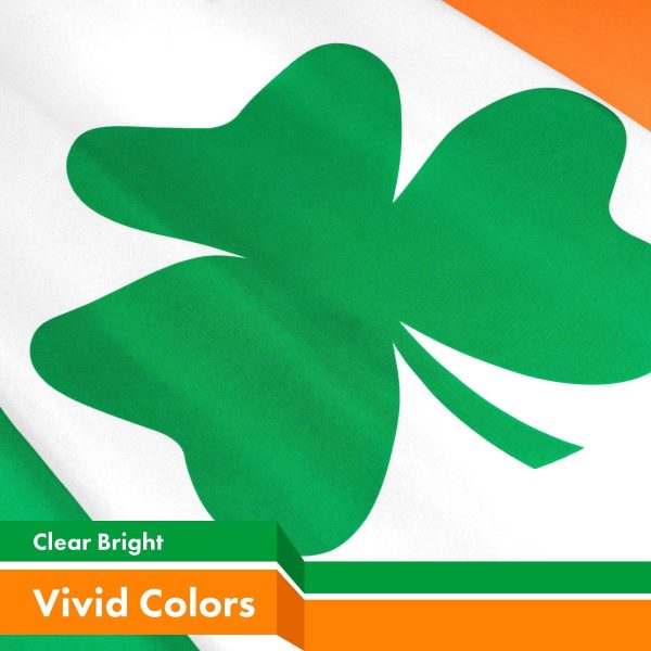 Ireland SHAMROCK Irish Flag 3x5 Ft 2-Pack 150D Printed Polyester By G128 - Image 3