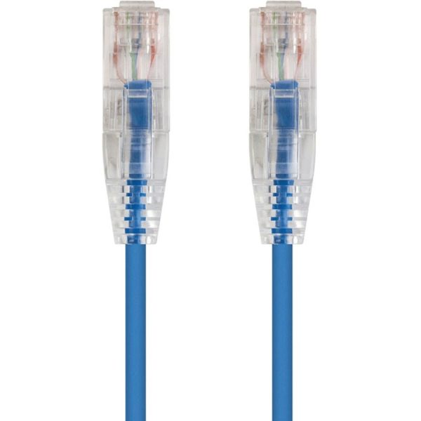 Monoprice SlimRun Cat6 28AWG UTP Ethernet Network Cable, 10ft Blue