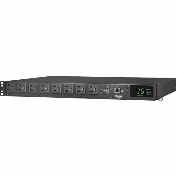 Eaton Tripp Lite Series 1.44kW 120V Single-Phase ATS/Monitored PDU - 8 NEMA 5-15R Outlets, Dual 5-15P Inputs, 12 ft. Cords, 1U, TAA - Image 6