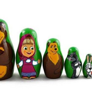 Bear Nesting Dolls Set 7 pcs Figurines Matryoshka Nesting Doll Home Decor Handmade Nesting Dolls Gifts