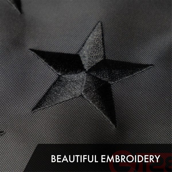G128 10 Pack: All Black American USA US Flag 3x5 ft Embroidered Stars Sewn Stripes Brass Grommets - Image 3