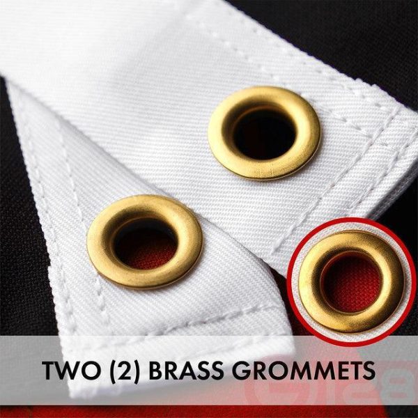 G128 Thin Red Line Flag Embroidered 2.5x4 FT 3-Pack Heavy Duty 220GSM Tough Spun Polyester U.S. American Flag Brass Grommets Honoring Fire Fighters and EMTs Black White and Red US Flag - Image 2