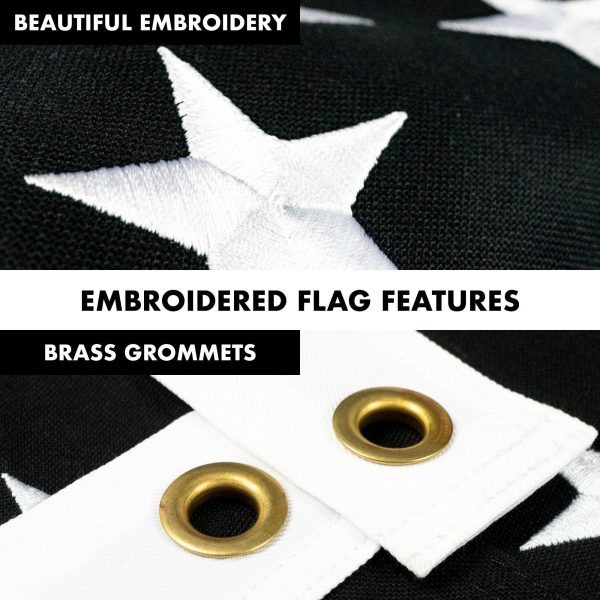 G128 - 5 Feet Tangle Free Spinning Flagpole (Silver) Thin Blue Line Flag Brass Grommets Spun Polyester 2x3 ft (Flag Included) Aluminum Flag Pole - Image 4