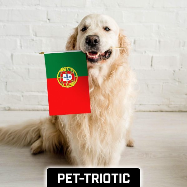 G128 30 Pack Handheld Portugal Portuguese Stick Flags | 12x18 In | Printed 150D Polyester, Country Flag, Solid Wooden Stick, Spear Gold Tip - Image 7