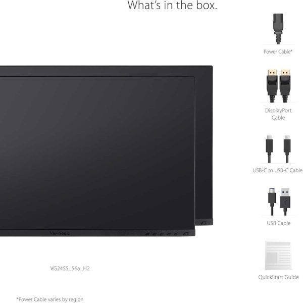 ViewSonic VG2455_56A_H2 24 Inch Dual Pack Head-Only 1080p IPS Monitors with USB C 3.2 with 90W Power Delivery, Docking Built-In, HDMI, VGA for Home and Office - Image 4