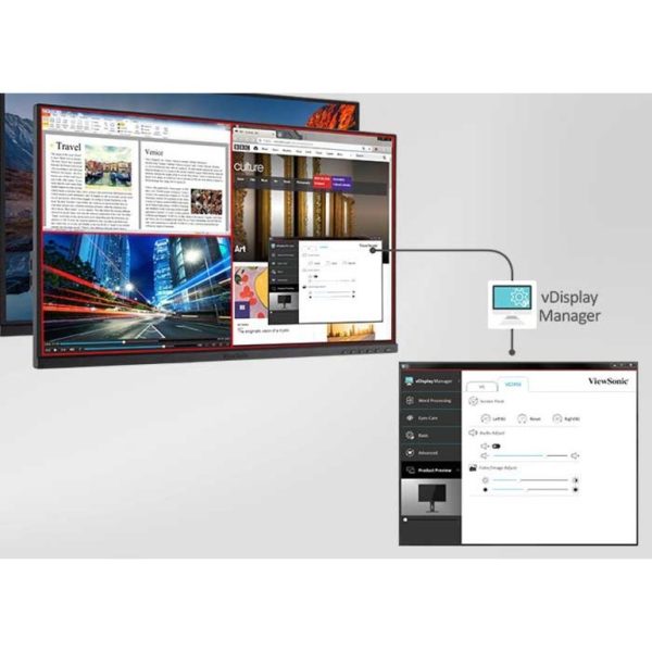 ViewSonic VG2455_56A_H2 24 Inch Dual Pack Head-Only 1080p IPS Monitors with USB C 3.2 with 90W Power Delivery, Docking Built-In, HDMI, VGA for Home and Office - Image 10