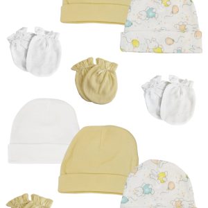 Baby Boy, Baby Girl, Unisex Infant Caps And Mittens (pack Of 12) Nc_0280