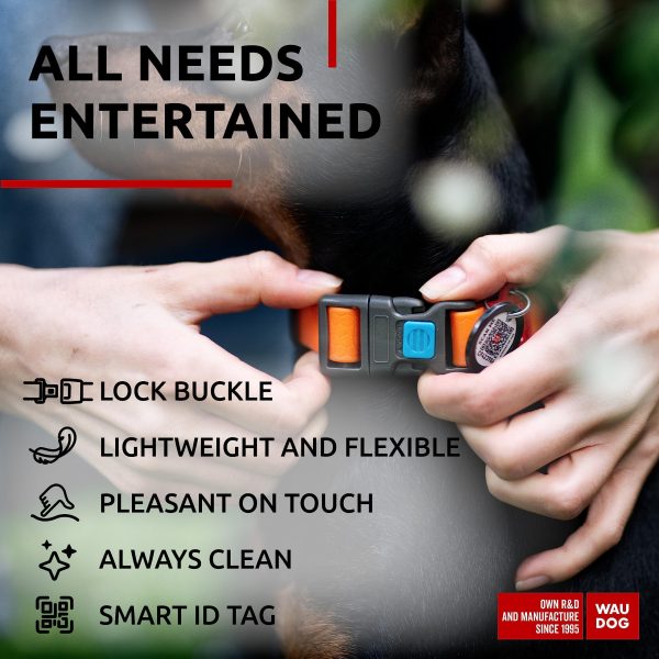 WAUDOG Waterproof Dog Collar   Adjustable Dog Collar for Large Dogs Small and Medium Dogs   Breakaway Dog Collar Waterproof with Plastic Buckle and QR Dog Tag   Boy & Girl Dog Collars (Orange) - Image 5