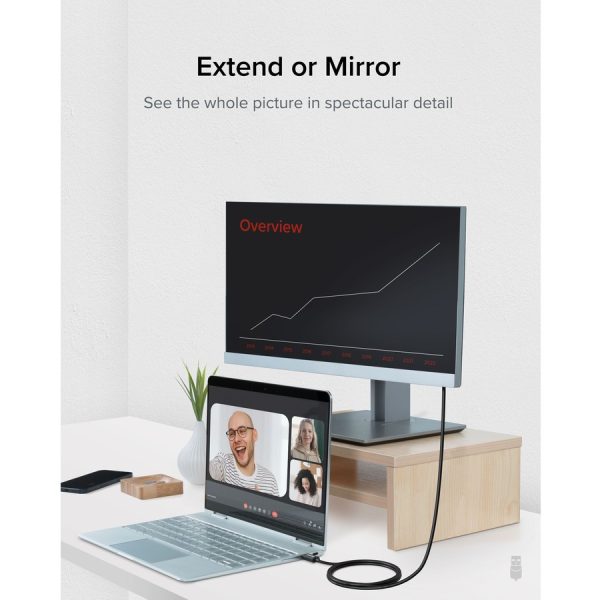 Plugable USB C to HDMI Adapter Cable - Connect USB-C or Thunderbolt 3 Laptops to HDMI Displays up to 4K@60Hz - Image 3