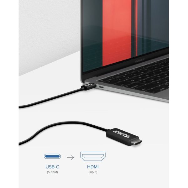 Plugable USB C to HDMI Adapter Cable - Connect USB-C or Thunderbolt 3 Laptops to HDMI Displays up to 4K@60Hz - Image 5