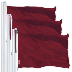 Solid Burgundy Color Flag 3x5 Ft 3-Pack Printed 150D Polyester By G128