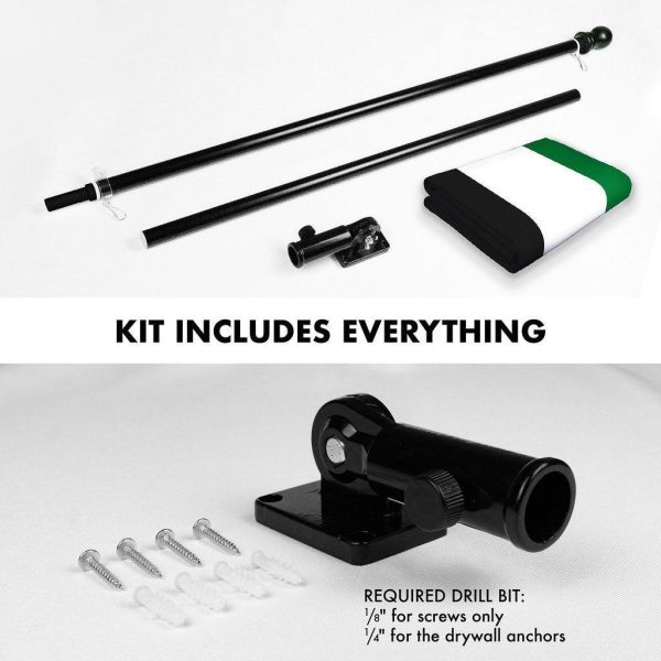 G128 Combo Pack: 6 Ft Tangle Free Spinning Flagpole (Black) & United Arab Emirates Flag 3x5 Ft Printed 150D Polyester, Brass Grommets (Flag Included) Aluminum Flag Pole - Image 2