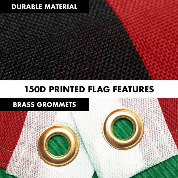 G128 Combo Pack: 6 Ft Tangle Free Spinning Flagpole (Black) & United Arab Emirates Flag 3x5 Ft Printed 150D Polyester, Brass Grommets (Flag Included) Aluminum Flag Pole - Image 4