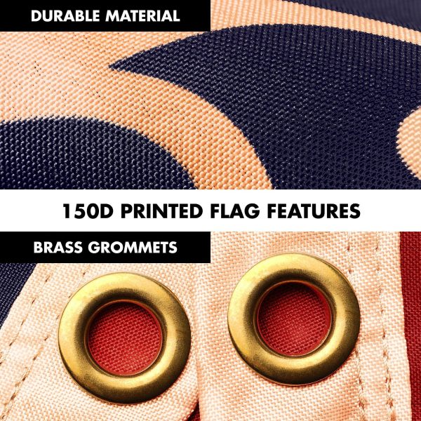 G128 Combo Pack: 6 Ft Tangle Free Aluminum Spinning Flagpole (Black) & Betsy Ross 1776 Tea-Stained Flag 3x5 Ft, LiteWeave Pro Series Printed 300D Polyester | Pole with Flag Included - Image 4