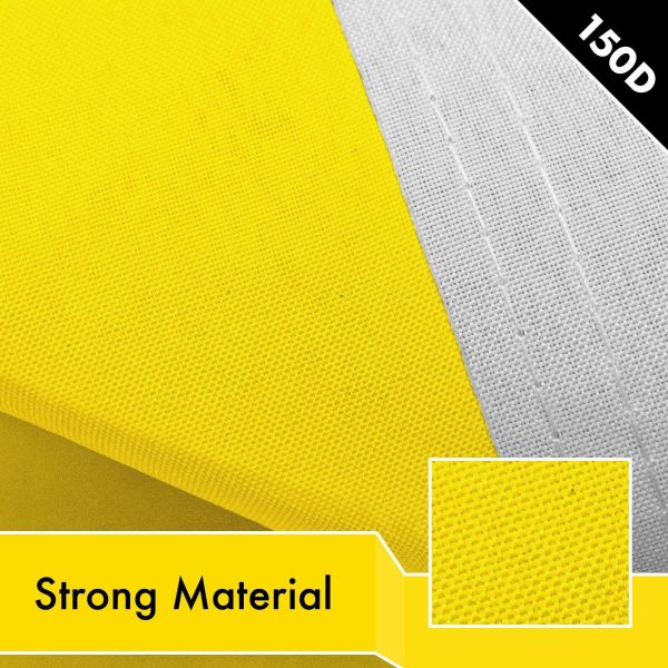 G128 Solid Yellow Color Flag | 2x3 Ft | LiteWeave Pro Series Printed 150D Polyester | Indoor/Outdoor, Vibrant Colors, Brass Grommets, Thicker and More Durable Than 100D 75D Polyester - Image 4