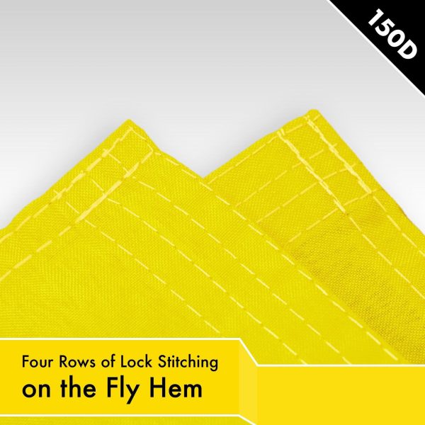 G128 Solid Yellow Color Flag | 2x3 Ft | LiteWeave Pro Series Printed 150D Polyester | Indoor/Outdoor, Vibrant Colors, Brass Grommets, Thicker and More Durable Than 100D 75D Polyester - Image 5