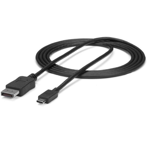 StarTech.com 6ft/1.8m USB C to DisplayPort 1.2 Cable 4K 60Hz - USB Type-C to DP Video Adapter Monitor Cable HBR2 - TB3 Compatible - Black - Image 4