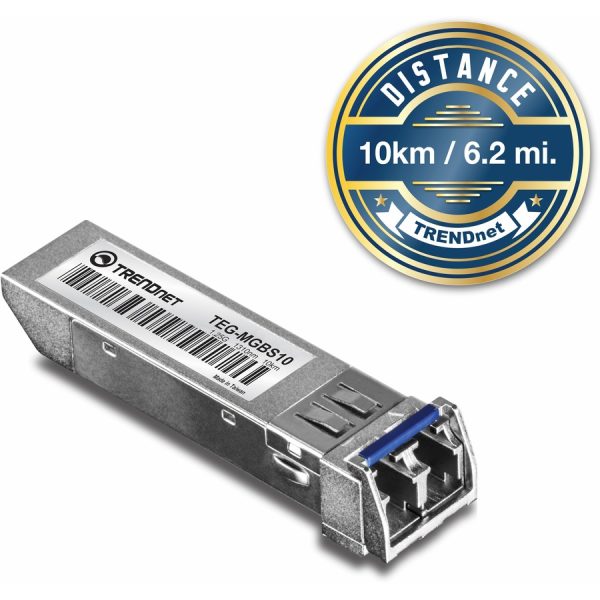 TRENDnet SFP to RJ45 Mini-GBIC Single-Mode LC Module; TEG-MGBS10; For Single Mode Fiber; Distances up to 10km (6.2 Miles); Gigabit SFP Module; IEEE 802.3z Gigabit Ethernet; Lifetime Protection - Image 4