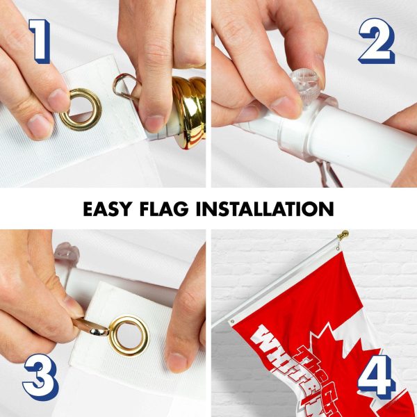 G128 Combo Pack: 6 Ft Tangle Free Aluminum Spinning Flagpole (White) & Canada Canadian The Great White North Flag 3x5 Ft, LiteWeave Pro Series Printed 150D Polyester | Pole with Flag Included - Image 7
