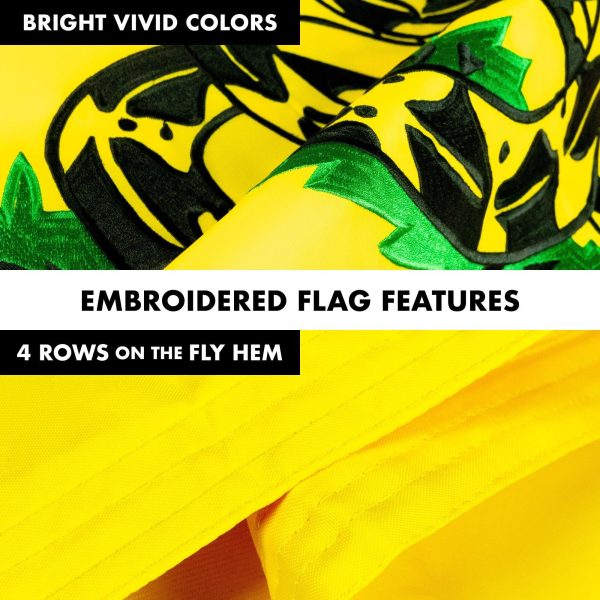 G128 - 5 Feet Tangle Free Spinning Flagpole (Black) Gadsden Flag Double Sided Brass Grommets Embroidered 2x3 ft (Flag Included) Aluminum Flag Pole - Image 5