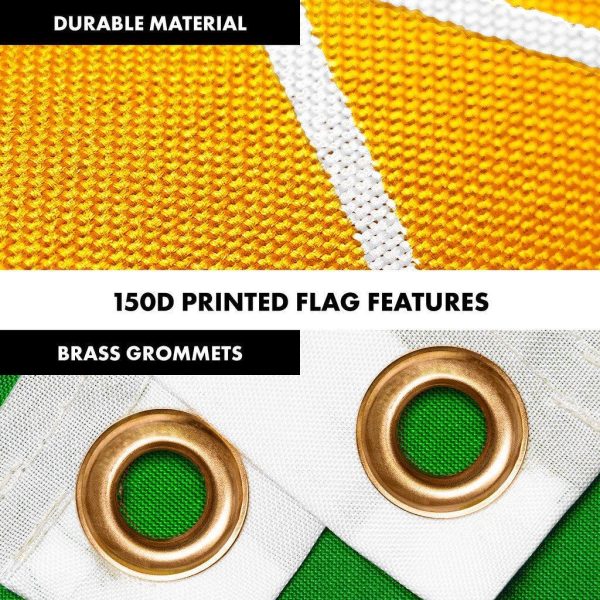 G128 Combo Pack: 6 Ft Tangle Free Spinning Flagpole (Silver) & Erin Go Bragh Flag 3x5 Ft Printed 150D Polyester, Brass Grommets (Flag Included) Aluminum Flag Pole - Image 4