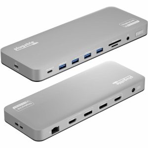Plugable USB C Laptop Docking Station, Dual Monitor 4K 60Hz for Apple Mac M1/M2/M3, 2x HDMI or 2x DisplayPort