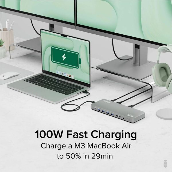 Plugable USB C Laptop Docking Station, Dual Monitor 4K 60Hz for Apple Mac M1/M2/M3, 2x HDMI or 2x DisplayPort - Image 4