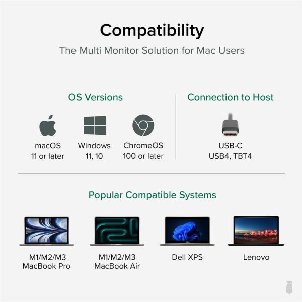 Plugable USB C Laptop Docking Station, Dual Monitor 4K 60Hz for Apple Mac M1/M2/M3, 2x HDMI or 2x DisplayPort - Image 5