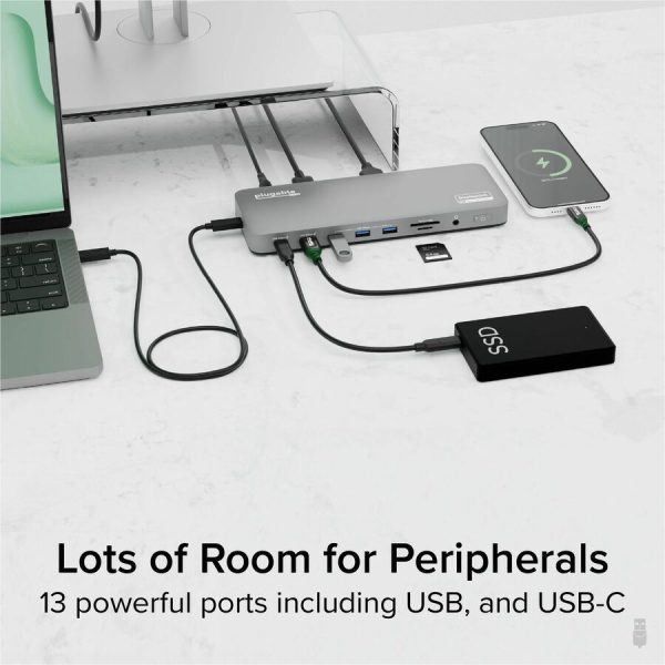 Plugable USB C Laptop Docking Station, Dual Monitor 4K 60Hz for Apple Mac M1/M2/M3, 2x HDMI or 2x DisplayPort - Image 6