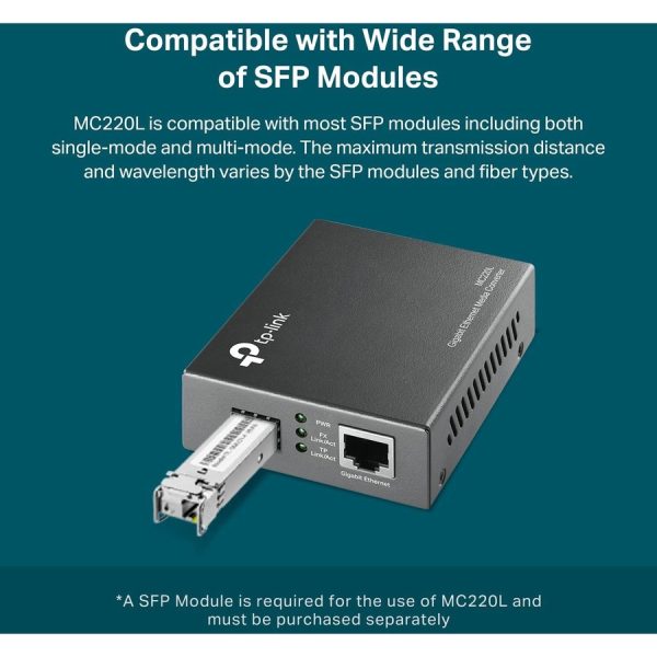 TP-LINK MC220L - Gigabit SFP to RJ45 Fiber Media Converter - Image 7