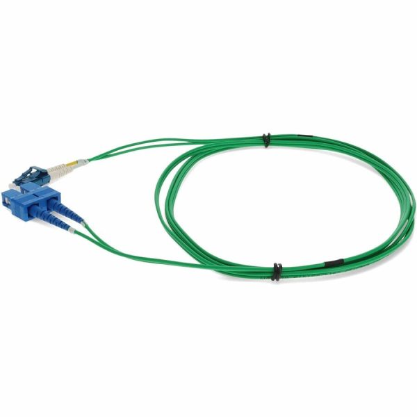 AddOn 10m LC (Male) to SC (Male) Green OS2 Duplex Fiber OFNR (Riser-Rated) Patch Cable - Image 2
