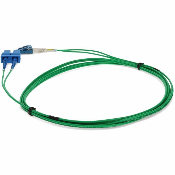 AddOn 10m LC (Male) to SC (Male) Green OS2 Duplex Fiber OFNR (Riser-Rated) Patch Cable - Image 3