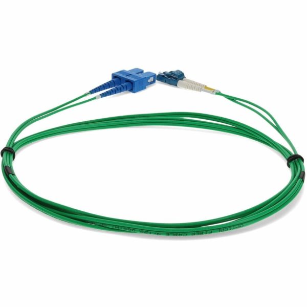 AddOn 10m LC (Male) to SC (Male) Green OS2 Duplex Fiber OFNR (Riser-Rated) Patch Cable - Image 4