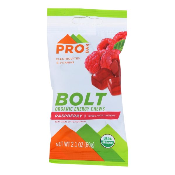 Probar Bolt Energy Chews - Organic Raspberry - 2.1 oz - Case of 12 - Image 2