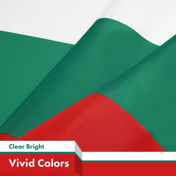 G128 5 Pack: Bulgaria Flag | 3x5 Ft | LiteWeave Pro Series Printed 150D Polyester | Country Flag, Indoor/Outdoor, Vibrant Colors, Brass Grommets, Thicker and More Durable Than 100D 75D Polyester - Image 3