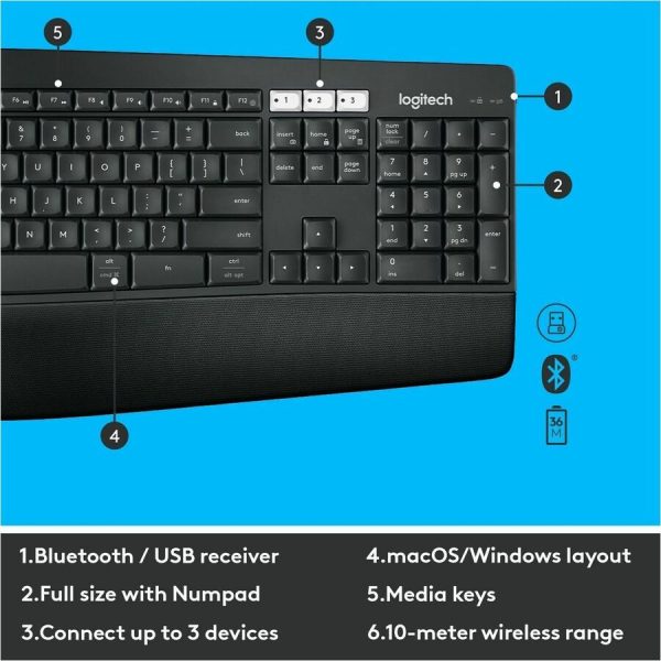 Logitech® MK850 Performance Wireless Keyboard and Mouse Combo - Image 9