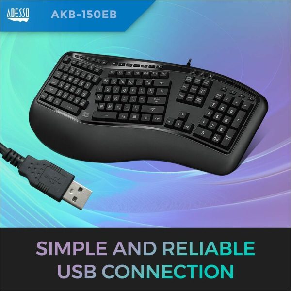 Adesso Color Illuminated Ergonomic Keyboard - Image 3