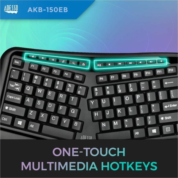 Adesso Color Illuminated Ergonomic Keyboard - Image 6