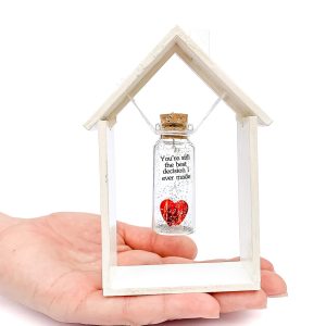 Anniversary Gift for Her & Him Romantic Present for Boyfriend Girlfriend Custom Message I Love You Gifts to Wife Husband (Heart   You're Still the Best Decision I Ever Made In White Wood Frame)