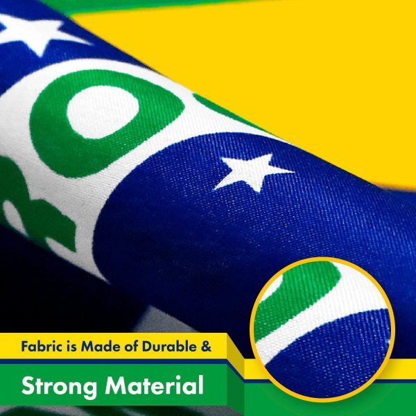 Brazil Brazilian Flag 3x5 Ft 5-Pack 150D Printed Polyester By G128 - Image 4