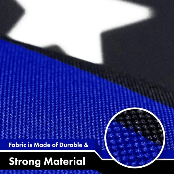 G128 3 Pack: Thin Blue Line Flag | 3x5 Ft | LiteWeave Pro Series Printed 150D Polyester, 4 Corner Brass Grommets | Duty and Honor Flag, Vibrant Colors, More Durable Than 100D 75D Polyester - Image 4