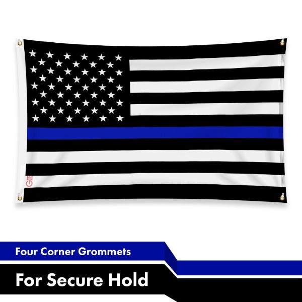 G128 3 Pack: Thin Blue Line Flag | 3x5 Ft | LiteWeave Pro Series Printed 150D Polyester, 4 Corner Brass Grommets | Duty and Honor Flag, Vibrant Colors, More Durable Than 100D 75D Polyester - Image 6