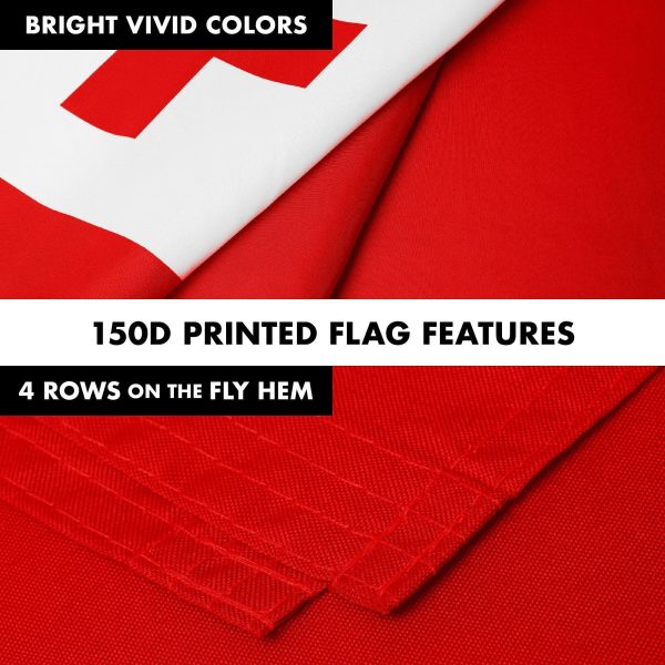 G128 Combo Pack: 6 Ft Tangle Free Aluminum Spinning Flagpole (Black) & Tonga Tongan Flag 3x5 Ft, LiteWeave Pro Series Printed 150D Polyester | Pole with Flag Included - Image 5